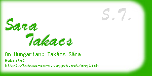 sara takacs business card