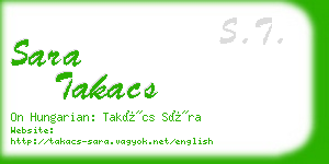 sara takacs business card